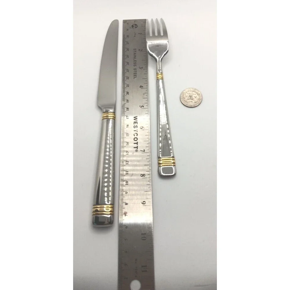 Reed & Barton Golden Longwood Place Knife & Fork 18/10 Stainless Korea Flatware